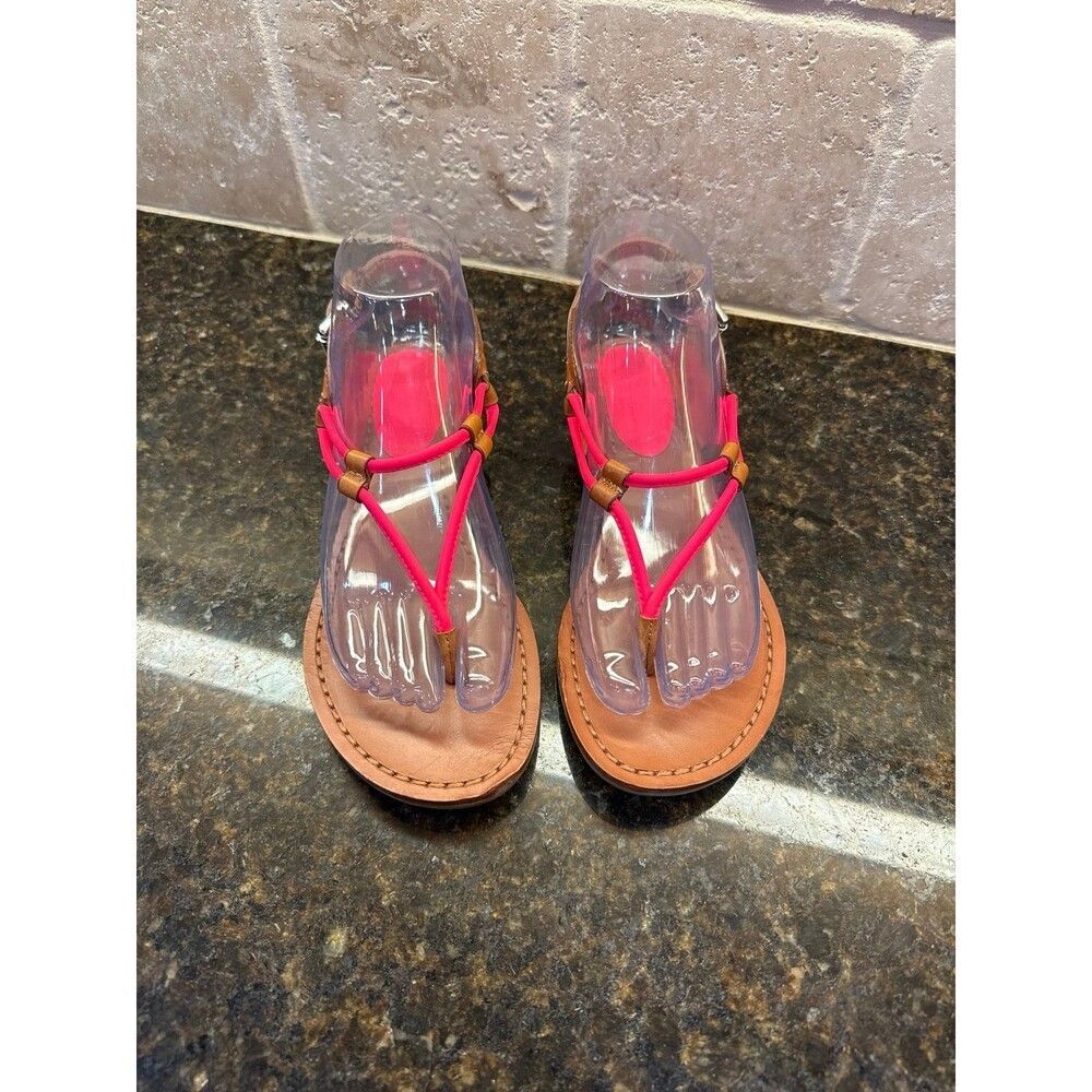 Coach Coco Leather Thong Sandals Hot Pink 6.5 B EUC - Picture 2 of 8
